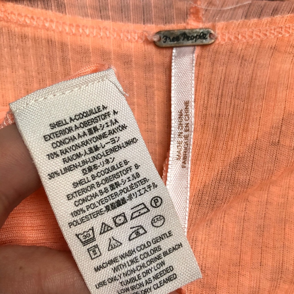 ❌SOLD❌ Free People Coral Layered Cookie Tee - Picture 6 of 7